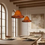 Colgante Campana 25 Cm Simil Óxido 2 Luces Vintage - E27