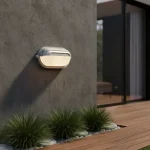 Difusor Ovalado Fundición Aluminio Visera Y Vidrio Satinado