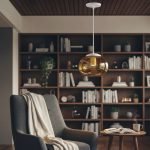 Colgante Honguito De Vidrio Transparente Ámbar - Apto Led