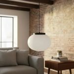 Colgante Honguito De Vidrio Opal 1 Luz Moderno - Apto Led
