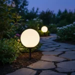 Globo De Piso Pvc Opal (30 Cm) Con Estaca Ó Base - Apto Led