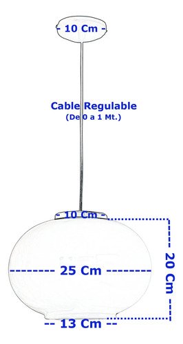 Colgante Globo 1 Luz 2 Bocas (3) Vidrio Opal Moderno - E27 - Imagen 2