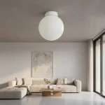 Aplique Globo Pvc 20 Cm Antivandálico De Techo Ó Pared E27