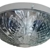 Plafón Chapa Grande Cromado 2 Luces Vidrio Transparente E27 - Thumbnail Image 2