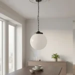 Colgante Globo Esfera De Vidrio Opal 15x30 Cm 1 Luz - E27