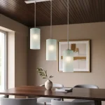 Colgante Cilindro De Vidrio Satinado 3 Luces Moderno - E27