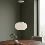 Colgante Honguito De Vidrio Opal Grande 25 Moderno - A. Led