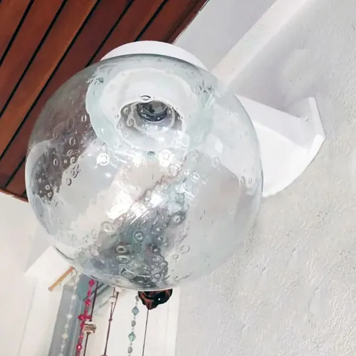 Aplique Globo Ménsula De Pared Exterior Vidrio Burbuja - E27 - Imagen 7