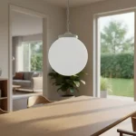 Colgante Globo Esfera De Vidrio Opal 15x40 Cm 1 Luz - E27