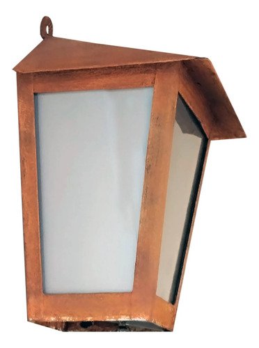 Farol Colonial Metálico De Pared 3 Caras (1) - Efecto Óxido - Imagen 4