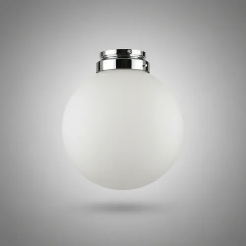 Aplique Globo Metalizado De Vidrio Opal (12x25) Techo/pared - Imagen 7