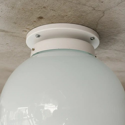 Aplique Globo Vidrio Opal 12x25cm De Techo O Pared - Imagen 9