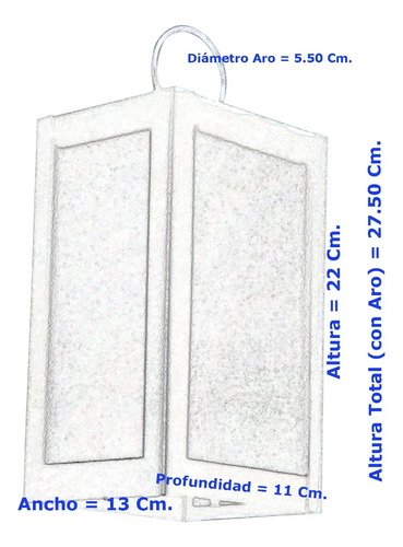 Farol Colonial Rectangular Chico Colgante Ó Amurar Nº 5 - Imagen 2