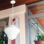 Colgante Trompo 4 Vidrio Opal Brillante 1 Luz - E27