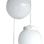 Colgante Globo Esfera De Vidrio Opal 10x18 Cm 3 Luces - E27