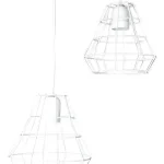 Colgante Cono Enrejado Alambre De Acero 2 Luces - E27