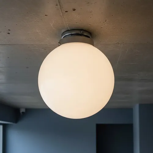 Aplique Globo Metalizado De Vidrio Opal (12x25) Techo/pared - Imagen 9