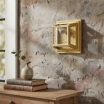 Farol Fundición Aluminio Cuadrado 1 Luz Dorado - Apto Led