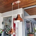 Colgante Campana Moderno Vintage 2 Luces E27 - Metalizado