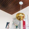 Colgante Honguito De Vidrio Transparente Ámbar - Apto Led - Thumbnail Image 5