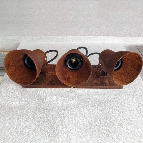 Aplique Spot Economico De Chapa 3 Luces Simil Óxido - E27 - Imagen 7