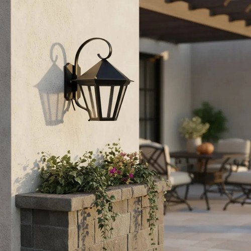 Farol Colonial Onix Hexa Mini Fundicion Aluminio Apto Led - Imagen 3