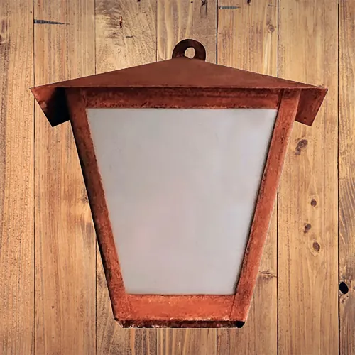 Farol Colonial Metálico De Pared 3 Caras (1) - Efecto Óxido - Imagen 6