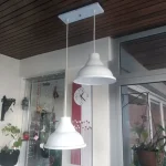 Colgante Campana Chapa 25 Cm 2 Luces Vintage Apto Led - E27