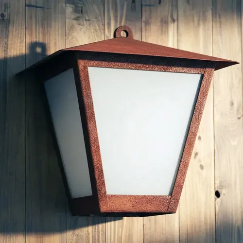 Farol Colonial Metálico De Pared 3 Caras (1) - Efecto Óxido - Imagen 7