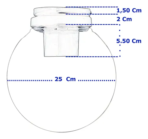 Aplique Globo Pvc 25 Cm Antivandálico De Techo Ó Pared - Imagen 2