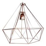 Colgante Jaula Piramidal Hexagonal Doble Metalizada - E27