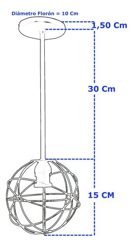Barral Colgante 30 Cm Orbital Mini Átomo 15 - Apto Led (e27) - Imagen 3
