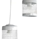 Colgante Rejilla 2 Luces Moderno Vintage Metalizada