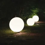 Globo De Piso Pvc Opal (30 Cm) Con Estaca Ó Base - Apto Led