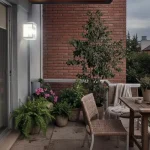 Farol Rectangular De Chapa Con Techo Vidriado Apto Led E27