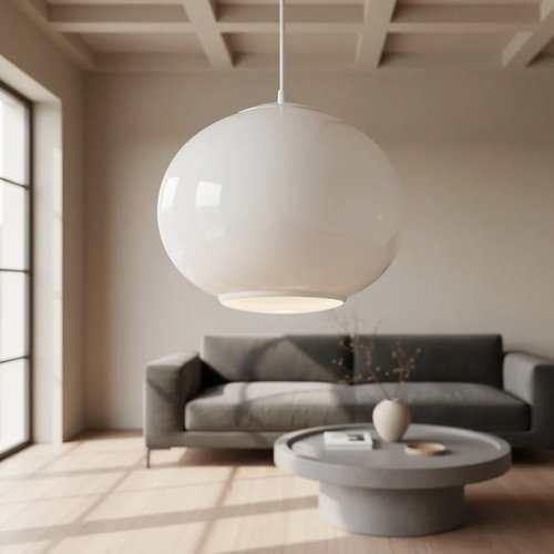 Colgante Globo 1 Luz 2 Bocas (3) Vidrio Opal Moderno - E27 - Imagen 3