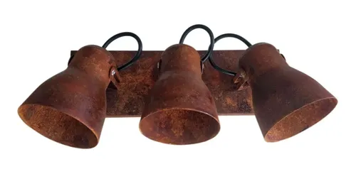 Aplique Spot Economico De Chapa 3 Luces Simil Óxido - E27 - Imagen 6